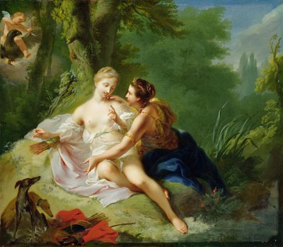 Jupiter, verkleidet als Diana, verführt Callisto, ca. 1756 von Johann Heinrich Tischbein