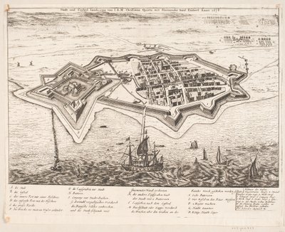 Stadt und Schloss Landscron von I.K.M Christiano Quinto erobert Anno 1676 von Johann Husman