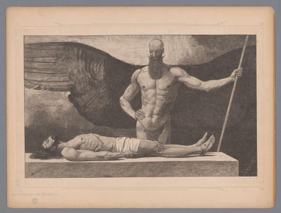 Christus im Sarkophag mit einem Engel von Johann Jakob Weber