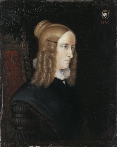 Porträt von Annette von Droste-Hülshoff 1797-1848, 1840 von Johann Joseph Sprick
