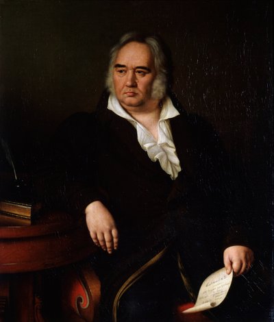 Porträt des Dichters Iwan A. Krylow, 1832 von Johann Leberecht Eggink