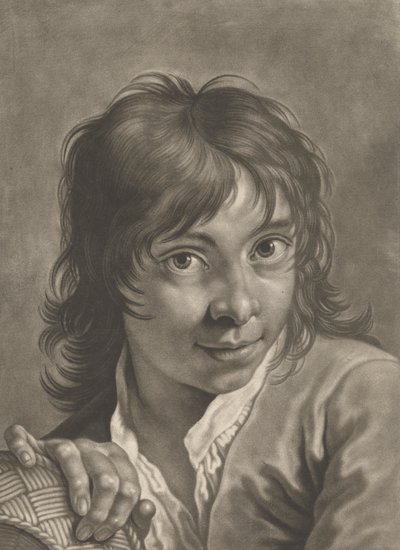 Porträt eines Jungen mit einem Korb von Johann Lorenz Haid