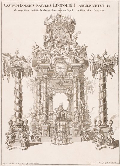Trauergerüst für Kaiser Leopold I. in der Augustinerkirche in Wien, 1705 von Johann Lucas von Hildebrandt