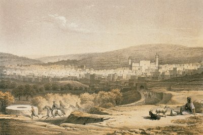 Ansicht von Bethlehem. Radierung von Bernatz et alii - Steinkopk J.F. Editore von Johann Martin Bernatz