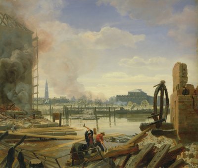 Hamburg nach dem Brand von 1842 von Johann Martin Gensler