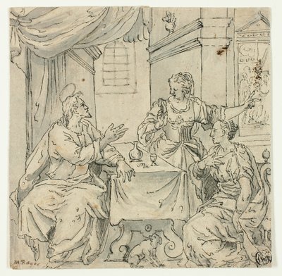 Christus am Tisch von Maria und Martha von Johann Mathias Kager