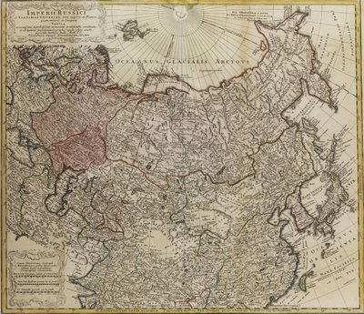 Karte von Russland aus: Imperii Russici et Tartariae universae tam majoris et Asiaticae quam minoris et von Johann Matthias Hase