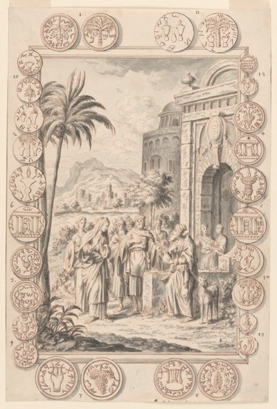 Studie für Abimelech tadelt Sarah, Platte 81, Physica Sacra von Johann Melchior Füssli
