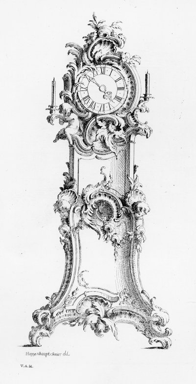 Entwurf für eine Standuhr, ca. 1750 von Johann Michael Hoppenhaupt