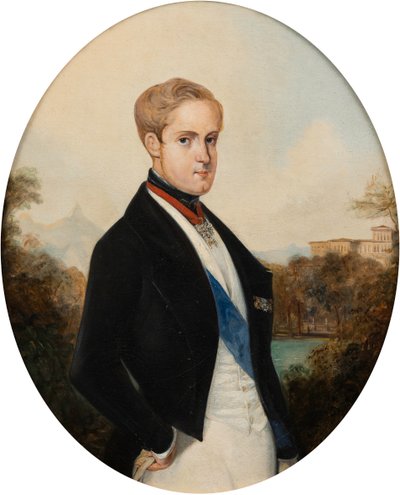 Porträt von Kaiser Peter II. von Brasilien 1825-1891, 1846 von Johann Moritz Rugendas