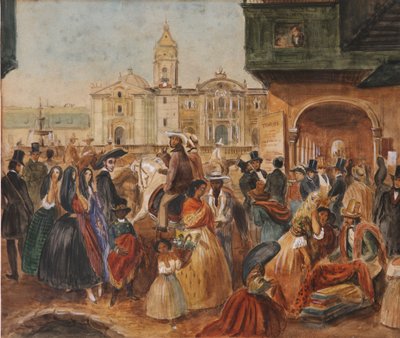 Studie für den Hauptplatz von Lima von Johann Moritz Rugendas