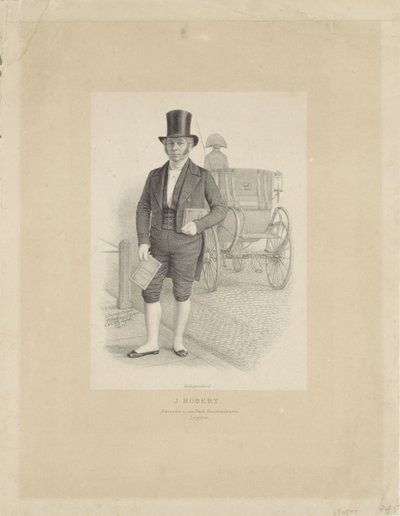 Porträt von J. Robert mit Kutsche von Johann Peter Berghaus