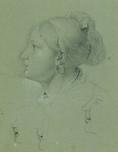 Kopf eines Mädchens (Studie zur "Heimkehr des Landwehrmannes", 1817) von Johann Peter Krafft