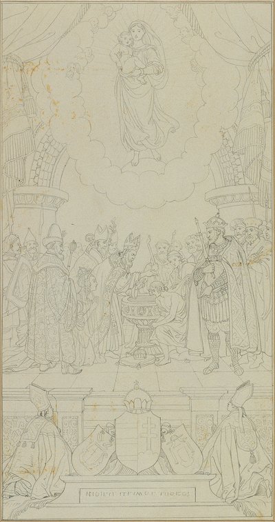 Taufe des Stephan von Ungarn von Johann Peter Krafft