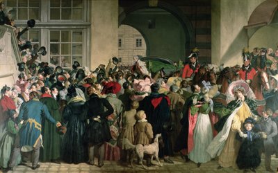 Die Rückkehr von Franz I. von Österreich nach Pressburg am 27. November 1809 von Johann Peter Krafft