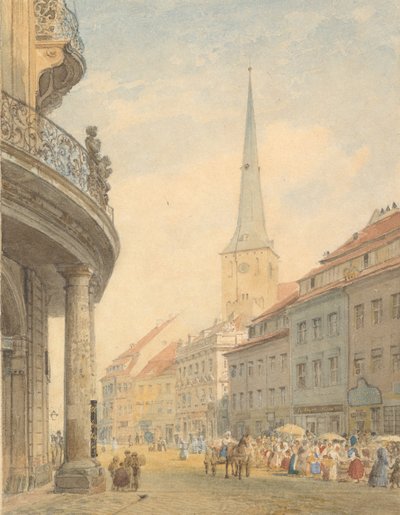 Ansicht von Berlin mit dem Ephraim Palais links, 1847 von Johann Philipp Eduard Gartner