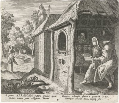Abraham von Edessa als Einsiedler von Johann Sadeler (I)