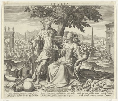 Italien, mit Venus und Apollo von Johann Sadeler (I)