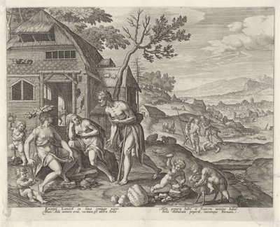 Lamech und seine zwei Frauen von Johann Sadeler (I)