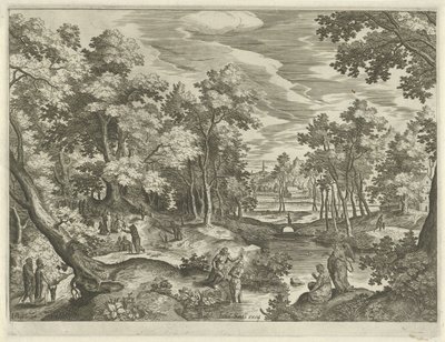 Landschaft mit der Taufe Christi von Johann Sadeler (I)