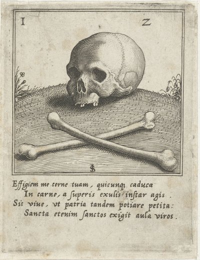 Vanitas-Darstellung mit einem Schädel und zwei Knochen von Johann Sadeler (I)
