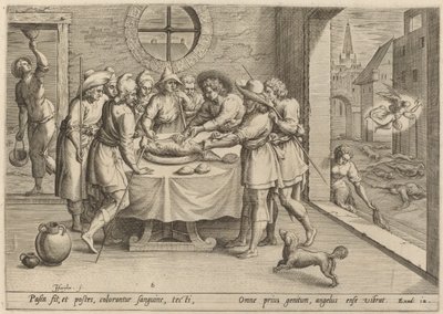 Vorbereitung für das Passahfest, 1585 von Johann Sadeler I