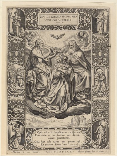 Die Krönung der Jungfrau, 1576 von Johann Sadeler I