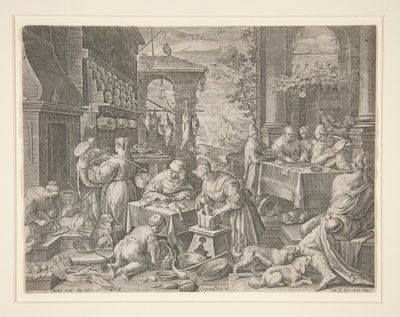 Der reiche Mann und Lazarus von Johann Sadeler I