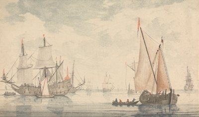 Burgen, Ruinen und Meereslandschaften - Sechs farbige Gravuren von Johann Teyler