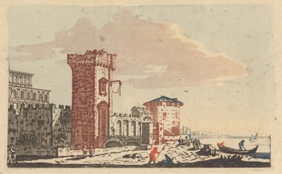 Burgen, Ruinen und Meereslandschaften - Sechs farbige Gravuren von Johann Teyler