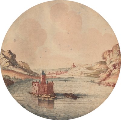 Schlösser, Ruinen und Meereslandschaften - Sechs farbige Gravuren von Johann Teyler