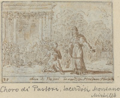 Chor der Hirten und Priester: Montano, Mirtillo, 1640 von Johann Wilhelm Baur