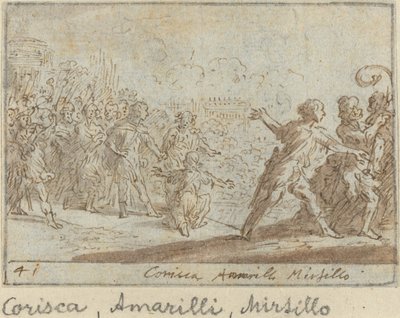 Corisca, Amarilli und Mirtillo, 1640 von Johann Wilhelm Baur