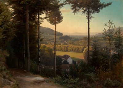 Das Oostal mit Blick auf die Rheinebene und die Vogesen, Abend von Johann Wilhelm Schirmer