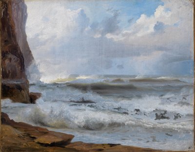 Meeresstudie bei Etretat (mit Felsküste zur Linken) von Johann Wilhelm Schirmer
