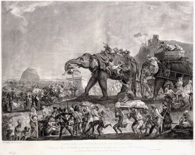 Botschaft von Hyderbeck nach Kalkutta, vom Wesir von Oude, über Patna, im Jahr 1788, um Lord Cornwallis zu treffen, um 1800 von Johan Joseph Zoffany