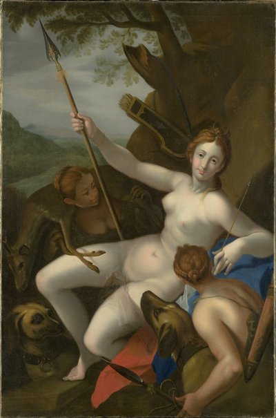Diana mit Nymphen, Hunden und Wild von Johann or Hans von Aachen