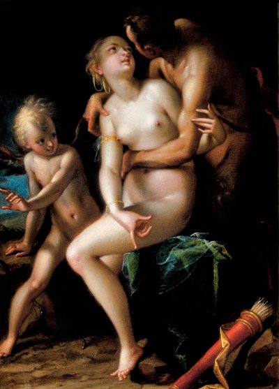 Jupiter, Antiope und Amor von Johann or Hans von Aachen