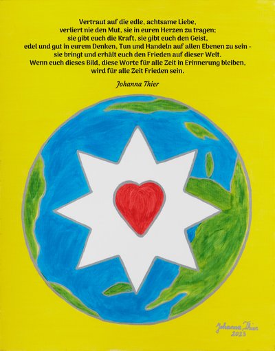 Das Rosentaler Bild mit dem Stern der edlen, achtsamen Liebe für eine heile, friedliche Welt von Johanna Thier