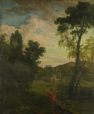 Arkadische Landschaft mit Jupiter und Io von Johannes (1646-c.1726) Glauber