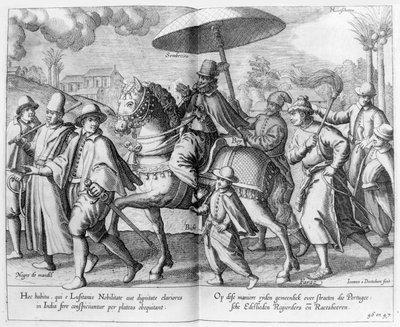 Portugiesischer Würdenträger oder Edelmann in Indien von Johannes Baptista van the Younger Doetechum