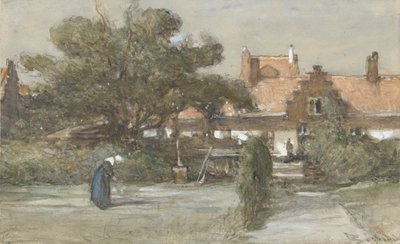 Innenhof des Heilige-Geist-Hofes an der Palviljoensgracht in Den Haag von Johannes Bosboom