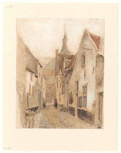 Ansicht von der Ridderstraat in die Kerksteeg, Hattem von Johannes Bosboom