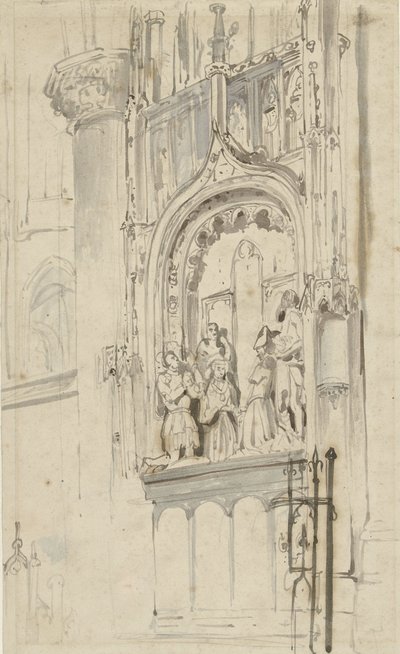 Grabmonument von Engelbrecht I. von Nassau in der Grote Kerk in Breda von Johannes Bosboom