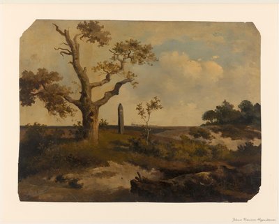 Landschaft mit Zug in der Ferne von Johannes Franciscus Hoppenbrouwers (signed by artist)