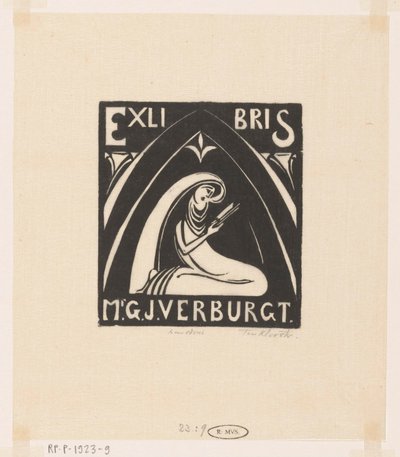 Ex Libris von Gerrit-Jan Verburgt von Johannes Frederik Engelbert ten Klooster (signed by artist)