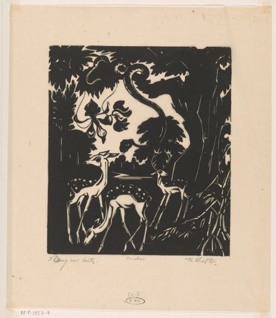 Schlange mit Hirschen von Johannes Frederik Engelbert ten Klooster (signed by artist)
