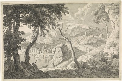 Arkadische Landschaft mit zwei Hirten von Johannes Glauber