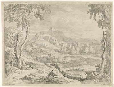 Landschaft mit Hirten von Johannes Glauber