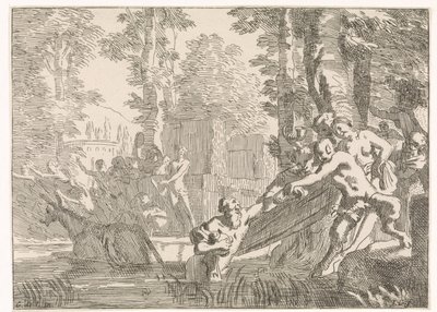 Silenus wird aus dem Wasser gezogen von Johannes Glauber